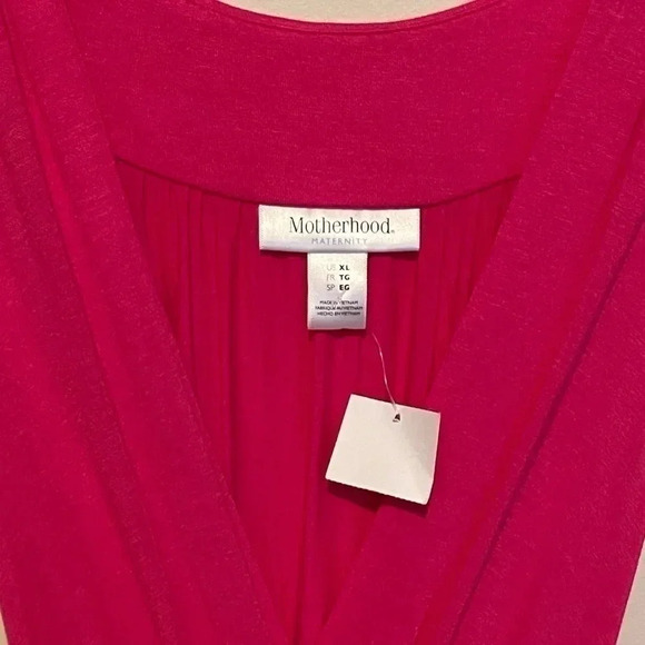 MATERNITY HOT PINK BABY SHOWER V NECK BARBIE MAXI DRESS SIZE XL NWT BARBIECORE - Picture 5 of 5